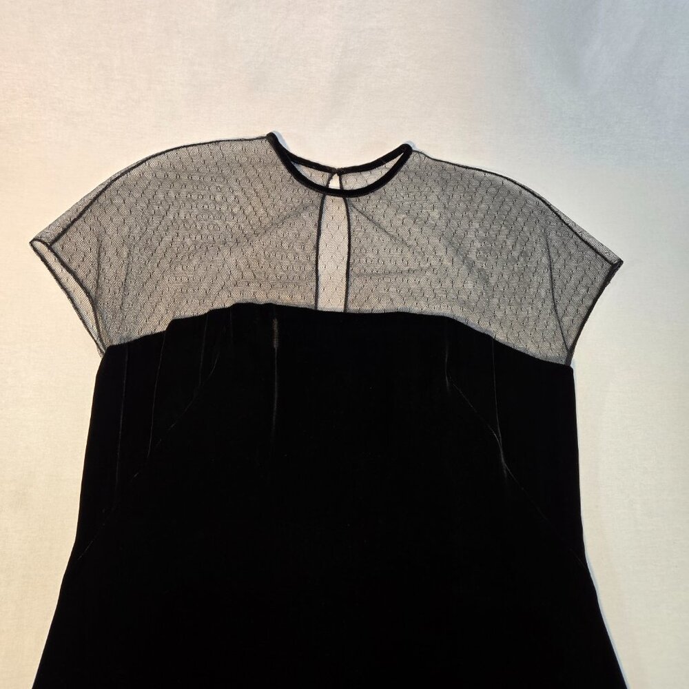 Vintage KATHLIN ARGIRO Black Velvet Sheer Top Dress Size 10 USA MADE New NO Tag! - Picture 5 of 16